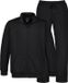 JP 1880 Heren Joggingpak 2-delig Loungewear Jasje en Broek Zwart Katoen 8XL