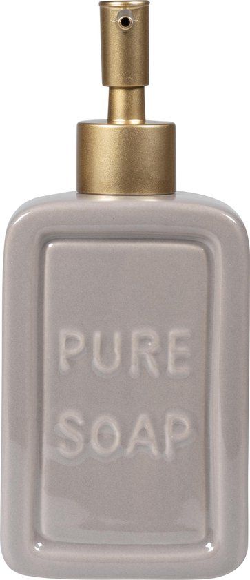 QUVIO Zeepdispenser - 470 ml - Grijs met goud