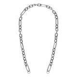 Lucardi Dames Stalen bedel ketting figaro - Collier - Acier - Argenté - 40 cm