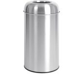 Bolero RVS Bullet Afvalbak Open-Top Zilver 40l