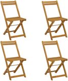 vidaXL Opvouwbare Tuinstoelen 4 st Naturel Massief Acaciahout