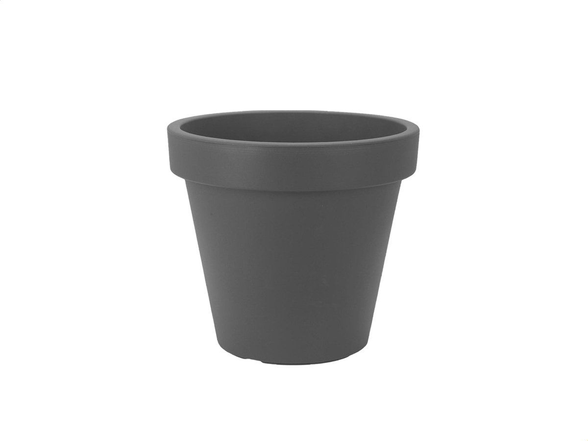Kunststof Bloempot Antraciet Ø39 cm - Dubbelwandig - Hoogte 34 cm