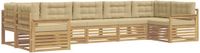 vidaXL - Hoek loungeset - 7 zitplaatsen - Wit en Beige - Massief Acacia Hout