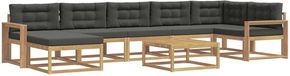 vidaXL Ensemble de canapé d'extérieur 8 pièces Blanc et anthracite