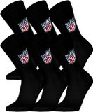 NFL SHIELD Crew Socks - 6-pack - Zwart - Maat 35/38