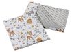 Medi Partners Babydeken met kussen, 100% katoen, Minky, kinderdeken, 55 x 75 cm + 35 x 30 cm, multifunctioneel, voor kinderwagen, babyzitje, wieg (hert met minkygrijs)