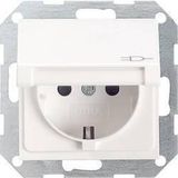 GIRA IP44 Wandcontactdoos met randaarde en klapdeksel Wit Mat