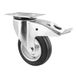 WAGNER Soft zwenkwiel - diameter 100 mm, bouwhoogte 125 mm, stalen velg verzinkt, massief rubber, eststeller & schroefplaat 85 x 105 mm, draagkracht 70 kg - 04710401