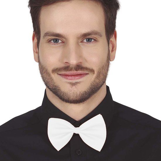 Guirca - White Polyester Bow Tie - Adult/Unisex - Carnival/Theme Party