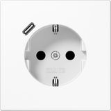 Jung LS990 Wandcontactdoos Met USB-C Snelladerpoort - LS1520-18CWW - Wit