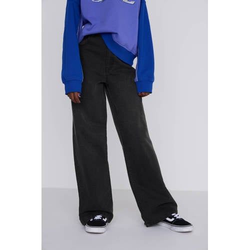 Coolcat Wide Leg Jeans Dominique Donker Grijs