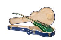 Crossrock Designer Series Houten Elektrische Gitaarkoffer voor 335 Stijl Semi-Hollow | Levendig Blauw Kunstleer, Beige Pluche Interieur, Slot - Premium Hardshell