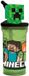 Stor Minecraft Drinkbeker met rietje – 360 ml – Herbruikbaar – Met 3D-figuur – BPA-vrij – Tumbler voor kinderen vanaf 4 jaar – Transparant groen