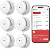 X-sense XS01-M Slimme rookmelder met WiFi - 6 Rookmelders - Link+ Pro - Draadloos RF koppelbaar – Smart Home - Brandalarm