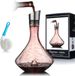 Sans marque Carafe à vin Décanteur à vin rouge avec aérateur intégré et filtre Cristal soufflé à la main - Cadeau de vin - Bouchon verseur en acier inoxydable - 100 % sans plomb