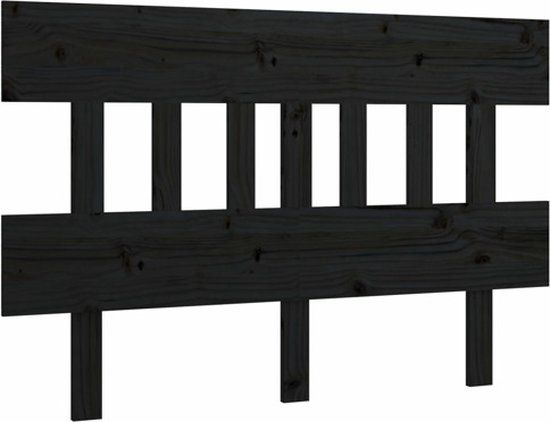 vidaXL Hoofdbord 143,5x3x81 cm massief grenenhout zwart