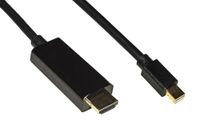 LINK LKMDPH2003 Mini-DisplayPort-kabel → HDMI® 2 m, compatibel met pc, notebook, monitor, HDTV, 3 stuks