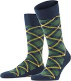 Burlington Tartan gedessineerd katoen sokken heren blauw - maat 40-46