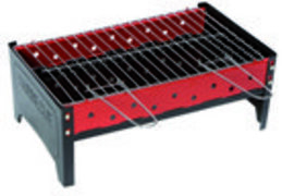 Camp Gear - Barbecue - Compact - Houtskool - Zwart/Rood