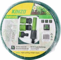 Kinzo tuinslang met sproeikop set 15 meter groen/zwart