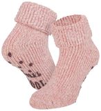 Apollo Wollene Damen Haussocken mit Anti-Rutsch – Antikes Rosa – 35-38