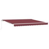 vidaXL Luifel handmatig uittrekbaar 400x300 cm bordeauxrood