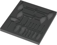 Wera 9813 Schuimrubberen inzetstuk voor Hex schroevendraaiers Set 1, zonder gereedschap, 344 x 30 x 392 mm - 05137313001