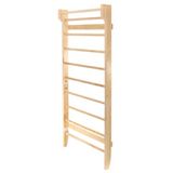 Toboli Klimrek met houten uitstraling, 195 cm, geschikt tot 150 kg, klimrek voor kinderen en volwassenen, klimwand voor kinderkamers en fitnessruimtes