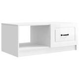 vidaXL Salontafel Hoogglans Wit 90 x 50 x 37 cm Bewerkt hout