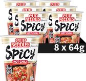 Nissin Cup Noodles - Hot Chili Spicy Noedels - Instant Noodles - Vegan - 8 stuks