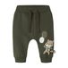 NAME IT BABY joggingbroek met borduursels en print - olijfgroen