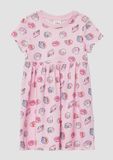 s.Oliver - Robe - Fille - Manches longues - Col rond - Coupe évasée - Rose pâle - Coton - Imprimé