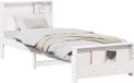 vidaXL Bedframe met plank Wit 90 x 190 cm Massief grenenhout