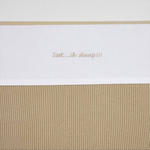 Meyco Baby Wieglaken Ssst...ik slaap!! 75x100 Sand