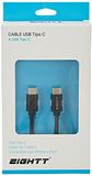 Eightt ECT-5B USB-kabel 1 m USB C Zwart