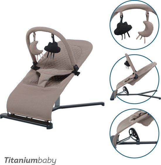 Titaniumbaby Wipstoel SOLID Suzy Lush Taupe inclusief speelboog