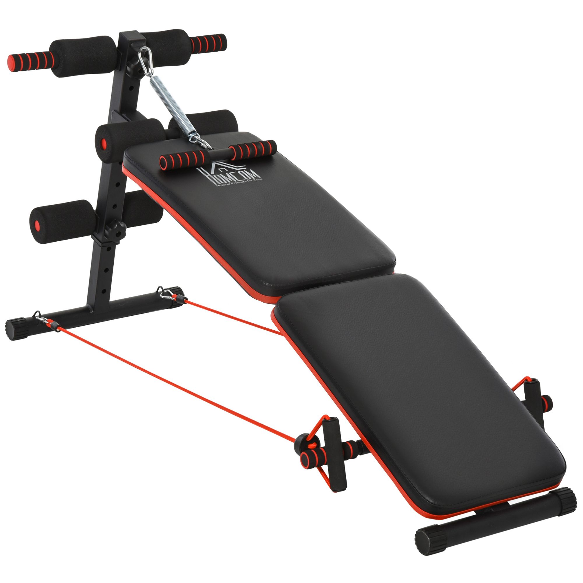 Homcom Adjustable Height Abdominal Squat Bench with Popliteal Stand, Black