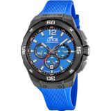 Lotus - Heren Polshorloge - Chronograaf - Blauw - Siliconen Band