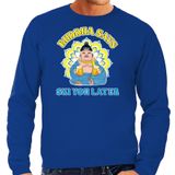 Bellatio Decorations Apres ski sweater voor heren - Buddha says ski you later - blauw - wintersport XL