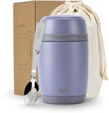 VANN® Thermos Lunchpot 450ML – Soepbeker To Go, Yoghurt Beker To Go – Muesli Beker met Lepel – Thermos Voedselcontainer - Vaatwasserbestendig - Greypurple
