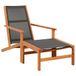 VidaXL Fauteuil de jardin en eucalyptus noir avec repose-pieds