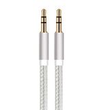 Kabel Samsung Kabel jack/metaal voor Samsung Galaxy A80 Smartphone auto muziek audio dual jack plug 3,5 mm universeel (zilver)
