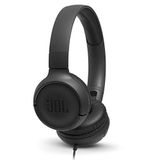 JBL Tune 500 - Bedrade on-ear hoofdtelefoon, Pure Bass Sound, 1-knops afstandsbediening/microfoon, knoopvrije platte kabel, lichtgewicht en opvouwbaar ontwerp, Ask Siri of Google Now (zwart)