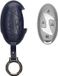 kwmobile etui en cuir pour clé de voiture compatible avec Hyundai 7 boutons Ioniq 6 Grandeur GN7 KONA 2023 - Comme porte-clés avec anneau - Cuir véritable bleu foncé