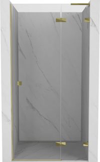Mexen Lunar L Duschkabine Drehtür rechts 75 cm, transparent, gold