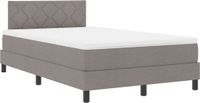vidaXL Boxspring bed met hoofdeinde Taupe 120 x 190 cm Stof