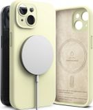 Ringke Silicone Hoesje Geschikt voor Apple iPhone 15 | Compatible met MagSafe | Back Cover Hoesje | Siliconen | Geel