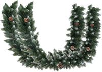 Koopman International guirlande de sapin - 2x - vert - 180 x 7 cm - enneigé - décoration de Noël