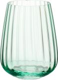 J-Line Glas Geribbeld - Groen - 6 stuks