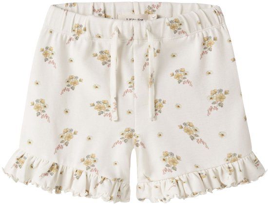 Lil' Atelier Shorts Regular Fit Gebloemd Biologisch Katoen Coconut Milk 1 Maat 110